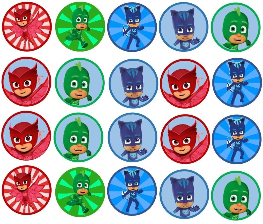 PJ Masks Hero Cat Boy Gekko Owlette Edible Cupcake Toppers ABPID05159 
