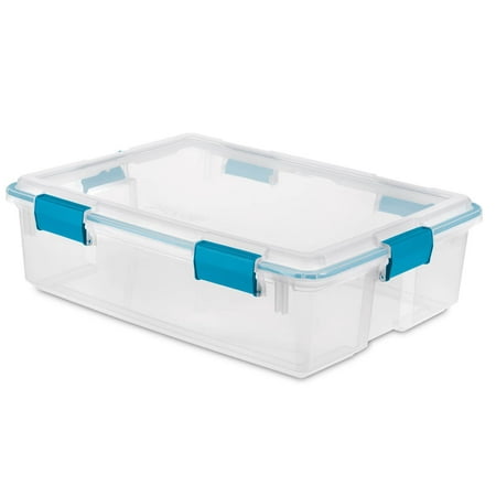 Sterilite 37 Qt Thin Gasket Box Clear Storage Bin Containers, 12-Pack ...