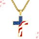 thumbnail image 3 of 1 collar con forma de cruz con la bandera estadounidense para mujer, colgante creativo para el cuello, decoración colgante de moda (dorado), 3 of 7