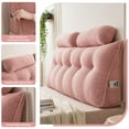 thumbnail image 3 of Lovote Triangular Headboard Pillow Teddy Velvet Removable Cover Neck Support Roll Side Pockets Twin, 3 of 6