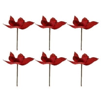 Gymnture christmas Flowers Christmas Glitter Artificial Stem Tree Flower Picks Decorative Poinsettia Bush Silk