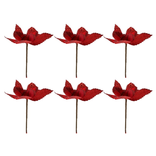 6 PCS Navidad flor decorativa simulada flor decoración de la navidad decoración del hogar