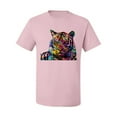 thumbnail image 2 of Wild Bobby, Colorful Rainbow Tiger Animal Lover Men's Graphic T-Shirt, Light Pink, 2XL, 2 of 3