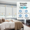 thumbnail image 4 of Keego No Drill No Tool Motorized Zebra Shades Blinds Remote Control Dual Layer Roller Shades Blackout Window Treatment - Gray, 44"W x 40"H, 4 of 8