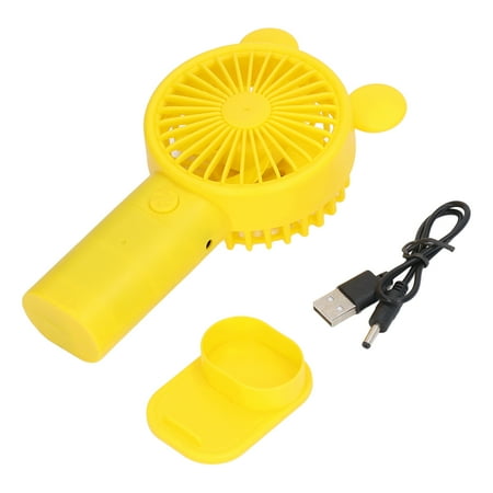 

Dual Drive Fan Large Fan Blade 1200mAh Handheld Fan For Table Yellow