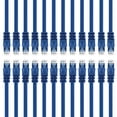 thumbnail image 1 of GearIT Lot de 24, Câble Ethernet Cat 6 Patch Sans Accroc 6 Pieds - Cordon Réseau LAN Sans Accroc RJ45, Bleu - Compatible avec Interrupteur 24 48 Ports POE Rackmount 24port Gigabit, 1 of 3