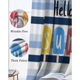 thumbnail image 3 of Hello Summer Blackout Curtains for Bedroom Living Room Darkening Curtains 84 Inch Length 2 Panels Set Watercolor Blue Striped Colorful Ice Cream Window Curtain Window Treatment Grommet Drapes 52"x84", 3 of 9