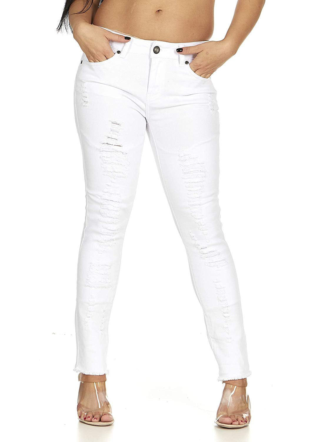 plus size white distressed ripped jeans