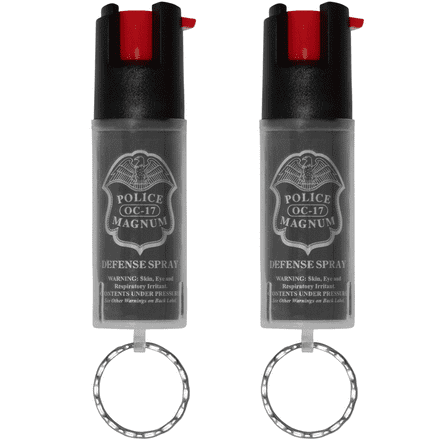 Police Magnum Mini Pepper Spray Self defense Safety, Red Twist Lock Keyring 2ct. 1/2oz