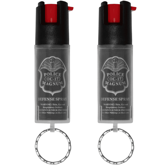 Police Magnum Mini Pepper Spray Self defense Safety, Red Twist Lock Keyring 2ct. 1/2oz