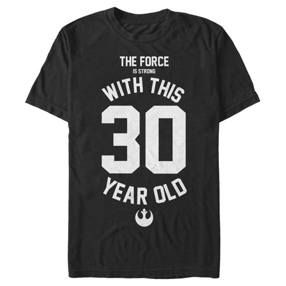 Men's Star Wars Force Is Strong With This 30 Year Old Rebel Logo  Graphic Tee Black X Large