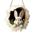 thumbnail image 1 of TIELUTT Easter Bunny Rabbit Hole Door Sign Wooden Easter for Festive Home & Party Wreath for Front Door with Lights Large Outdoor Welcome Sign Ignite Candle Wooden Home Signs Outdoor Hanging Sign, 1 of 5