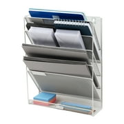 Mind Reader 5-Tier Vertical File Storage, Desktop Organizer, Wall Mount, 12.75L x 4W x 16H, White