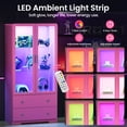 thumbnail image 6 of Heynemo 64'' Tall Display Cabinet with Acrylic Doors and LED Lights, Pink, 6 of 11