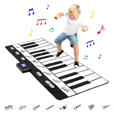 Best Choice Products 71-Inch Vinyl 24-Key Keyboard Playmat w/ 8 Settings and Recorder,