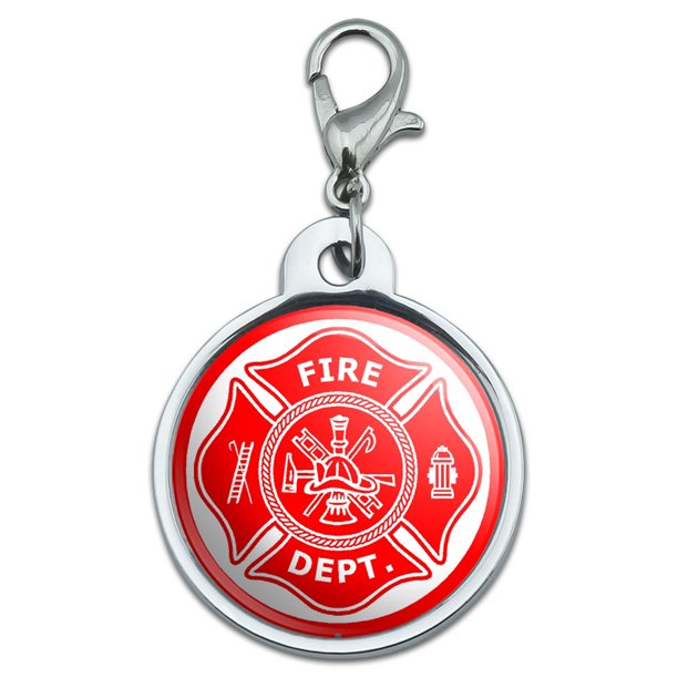 Firefighter Firemen Maltese Cross Red Small Metal Id Pet Dog Tag Walmart Com Walmart Com