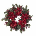 thumbnail image 2 of Nearly Natural 4919 24 Inch Poinsettia & Berry Wreath, 2 of 3