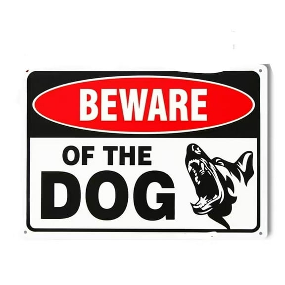Beware of Dog Metal Signs Warning Sign for Fences Dog Fence Decor Wall Decor for Home Farm Bar 8x12 Inch