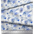 thumbnail image 3 of Soimoi Cotton Jersey Fabric Leaves & Camellias Floral Print Sewing Fabric Yard 58 Inch Wide, 3 of 3