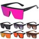 thumbnail image 2 of ZHAOCHENG Gafas de sol cuadradas extragrandes de lujo para mujer, de nuevo estilo, en negro y naranja., 2 of 4