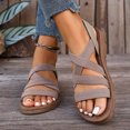 thumbnail image 2 of Rokment Women's Platform Wedge Strappy Fisherman Sandals Comfortable Elastic Orthopedic Low Arch Support Slip on Walking Summer Shoes for Vacation Travel Khaki Size 8.5, 2 of 7