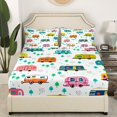 thumbnail image 3 of Erosebridal Happy Camping Full Sheet Sets,Camper Rv Car Bedding Full Size,Cartoon Decoration,Lightweight,4-Piece, 3 of 7