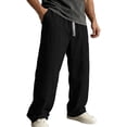 thumbnail image 2 of Afelkas Men's Relaxed Fit Casual Pants Drawstring Waist Lightweight Trousers for Daily Workwear and Easy Casual Weekend Outings Black,XXL, 2 of 7