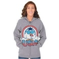 thumbnail image 4 of Tootsie Mr Owl American Patriot USA Unisex Plus Size Zip Hoodie Brisco Brands 3X, 4 of 5