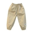 thumbnail image 3 of Juslio Boys Pants Solid Casual Loose Thin Breathable Worn With Ankle Cuffs Khaki, 3 of 3