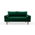 thumbnail image 3 of Pemberly Row 70" Square Arm Upholstered Modern Velvet Sofa in Green, 3 of 12