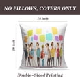 thumbnail image 2 of LALILO Throw Pillow Covers Teenagers Characters Online Retro Cushion Cover 18" x 18", 2 Pack, 2 of 6