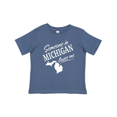 

Inktastic Someone in Michigan Loves Me Gift Baby Boy or Baby Girl T-Shirt
