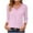 Pink, variant on CHGBMOK 3/4 Length Sleeve Blouses for Women Striped V Neck Tunic Tops Casual Basic Shirts Loose Fit Tops