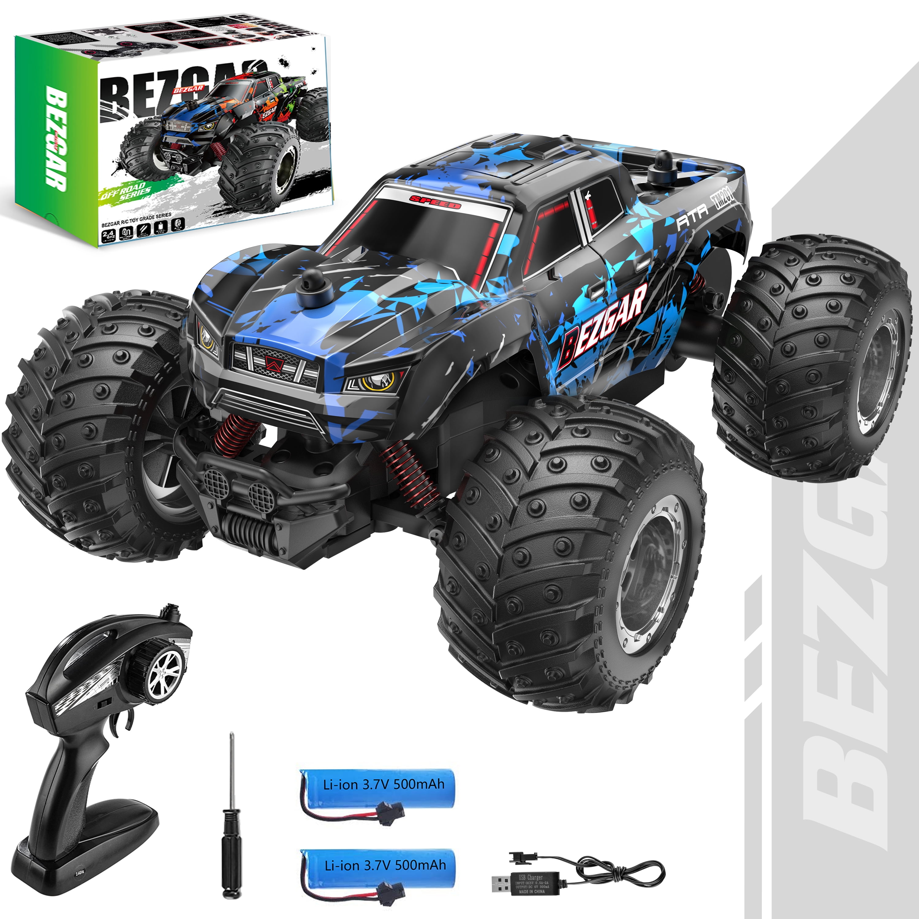 4WD Double Sided Rotating 360° Flips Electric Toy Stunt Cars RC Vehicle Truck Crawler for Kids BEZGAR TD281 Toy Grade 1:28 Scale Remote Control Car 