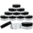 thumbnail image 4 of Beauticom 50 Pieces High Quality 3 Gram 3 ml (0.1 oz) Plastic Round Cosmetic Beauty Makeup Sample Jars with Black Lids, 4 of 7