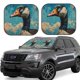 thumbnail image 1 of Balery Blue Watercolor Duck Parasol para parabrisas de coche de 2 piezas | Parasol plegable para parabrisas delantero de coche para la mayoría de sedanes-Large, 1 of 6