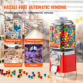 thumbnail image 6 of Gumball Machine for Kids, 16"H Home Candy Vending Machine, PC Round Gumball Dispenser, Bubble Gum Machine for Game Stores, Coin Operated Gumball Bank for Toy Capsules Bouncy Balls Candy, Red, 6 of 6