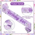 thumbnail image 5 of Butterfly Birthday Girl Sash, Purple Floral Butterflies Birthday Sash for Girls Women Spring Flowers Butterfly Theme Bday Party Decorations Supplies, 5 of 6