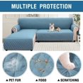 thumbnail image 3 of TOPCHANCES L Shape Sofa Cover, Reversible Chaise Lounge Slipcovers, Waterproof Sectional Couch Cover, Furniture Protector for Pets Kids (Medium Size, Grey Blue), 3 of 13