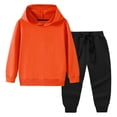 thumbnail image 5 of Swuxness Toddler Long Sleeve Sweatshirts 2-Piece Suits Contrast Hooded Long Pants Trendy Wear, 5 of 5