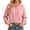 Pink, variant on Admvng Women's Cropped Sweat Jacket Drawstring Hood Button Down Pocket Short Hoodie Sweatshirts