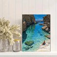 thumbnail image 2 of Lampedusa Italy Rabbit Beach Watercolor Canvas Print, Coastal Vacation Wall Art & Home Decor, 2 of 8