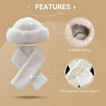 thumbnail image 5 of Winter Fuzzy Hat and Scarf Set for Women, Faux Fur Collar Wrap Scarf Plush Warm Beanies Cap for Cold Weather, 5 of 7