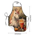 thumbnail image 4 of Naloa 1Pack Adjustable Bib Apron Waterdrop Resistant Cooking Kitchen Aprons for Women Men Chef, Countryside Fruit White Horse Print, 4 of 5