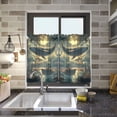 thumbnail image 4 of Yayeee Kitchen Curtains Tier Pair Light Filtering 27"x36" Rod Pocket Short Cafe Window Panel, Whale and Moon, 4 of 7