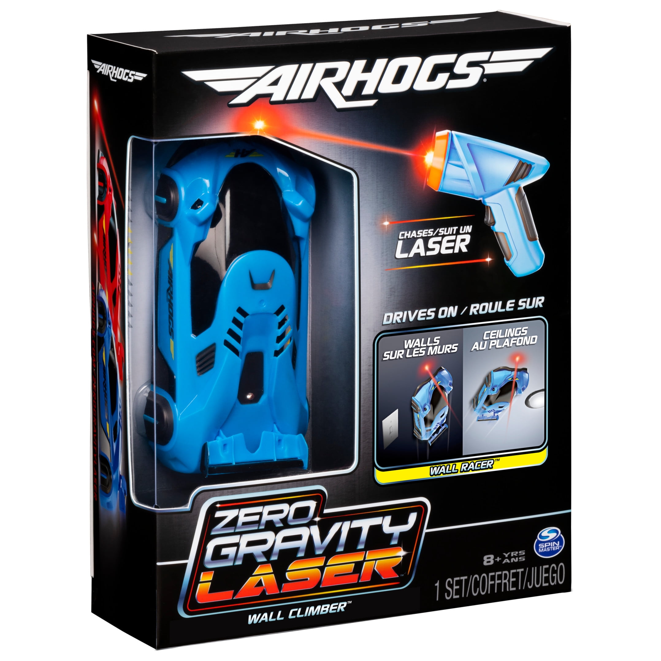 Air Hogs Zero Gravity Laser Guided RC Climber Wall and Ceiling Race Car Blue Walmart