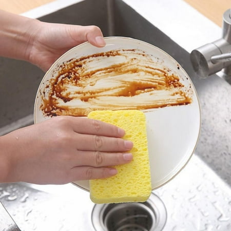 

1/5pcs Soft Eco Friendly Sponge Kitchen Scouring Pad Dish Cloth Wood Pulp Cotton Rag