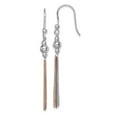 thumbnail image 1 of White Sterling Silver Earring Drop & Dangle Rose Tone Women'S 55 mm 5, 1 of 2