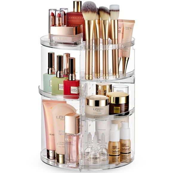 Organizador de maquillaje Masirs, estante giratorio y ajustable en altura