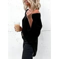thumbnail image 3 of Sudadera con cuello redondo y manga 3/4 para mujer, 3 of 5